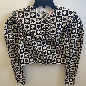 Lisa Says Gah - black and white pattern crop